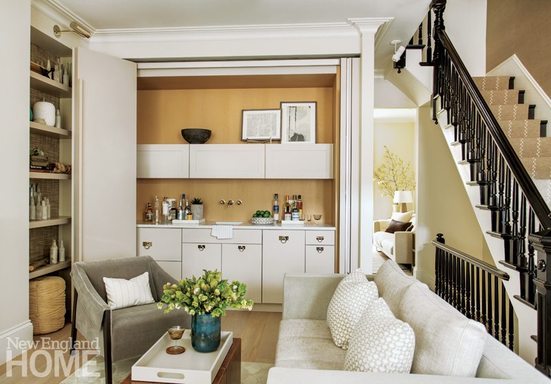 lined with white oak the innovative wet bar instantly transforms the front parlor into an ideal entertainment space - Ideal House Interior Design lined with white oak the innovative wet bar instantly transforms the front parlor into an ideal entertainment space - Ideal House Interior Design
