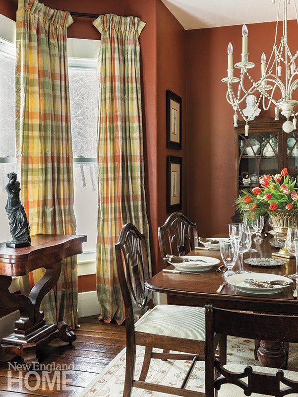 Cinderella Story New Hampshire Farm House Renovation England Silk D Add Extra Warmth To The Dining Room And Help Frame Views Of Adjacent Preserve Historic New Hampshire Home