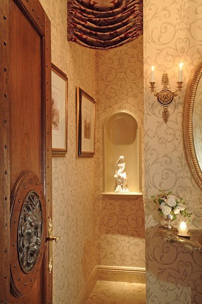 Lion Door French Style Powder Room 