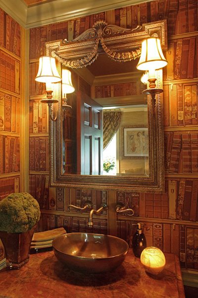 Library Style Powder Room 