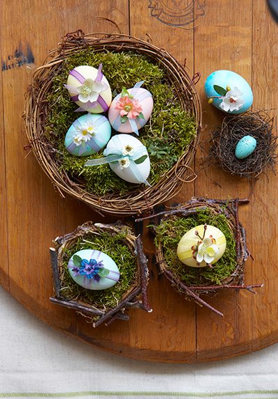 Easter Eggs in Twig Basket