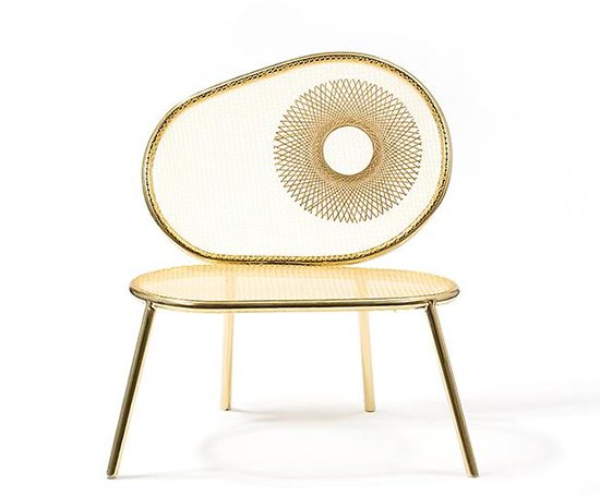 Campana Brothers, Racket Chair (Circles) in iron, brass, woven wicker