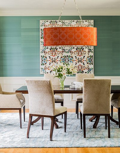 Tony Cappoli Dining Room with Grasscloth