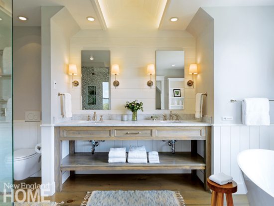 Vermont bathroom with wood vanity 