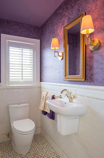 purple powder room