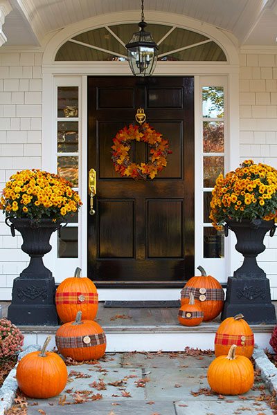 Entryway with pumpkins