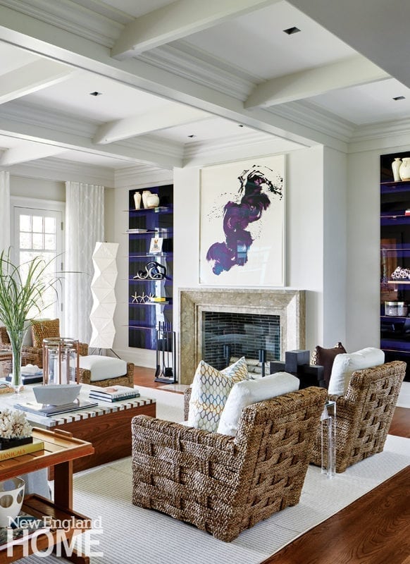 Galleries New England Home Magazine The Great Room S Furniture Is A Bold Take On Clic Seaside Style