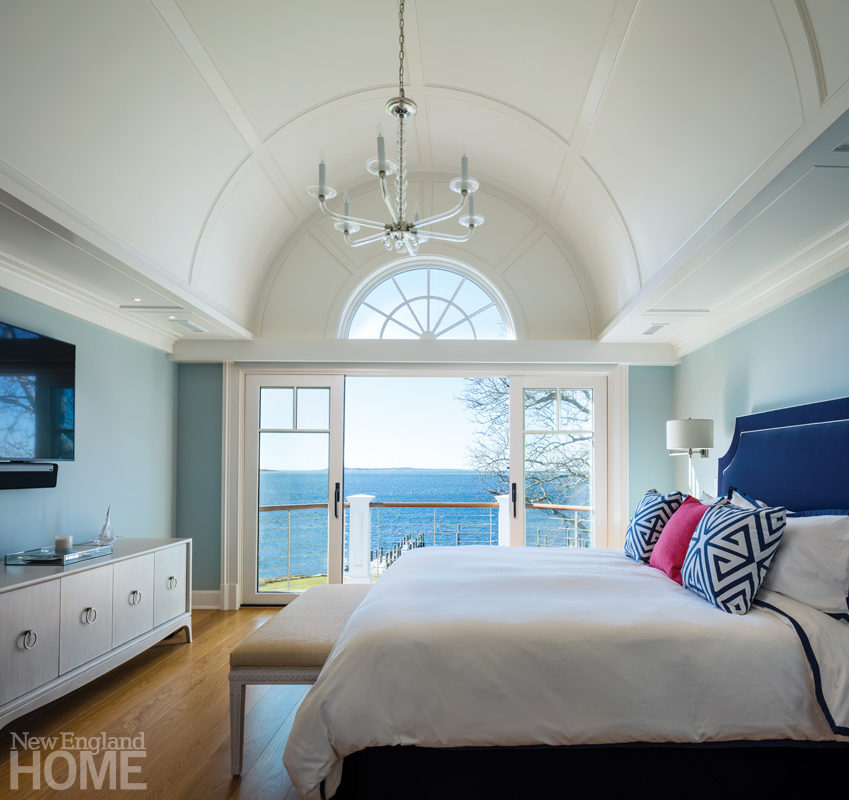Galleries New England Home Magazine A Barrel Ceiling In The Master Bedroom Is Both Pretty And Practical Lending Height Depth To Modest Sized Room