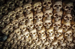 skull ceiling from Boston restaurant Lolita Cocina and Tequila Bar