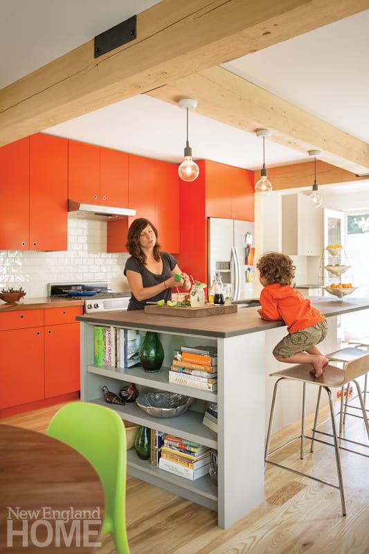 family friendly design orange kitchen