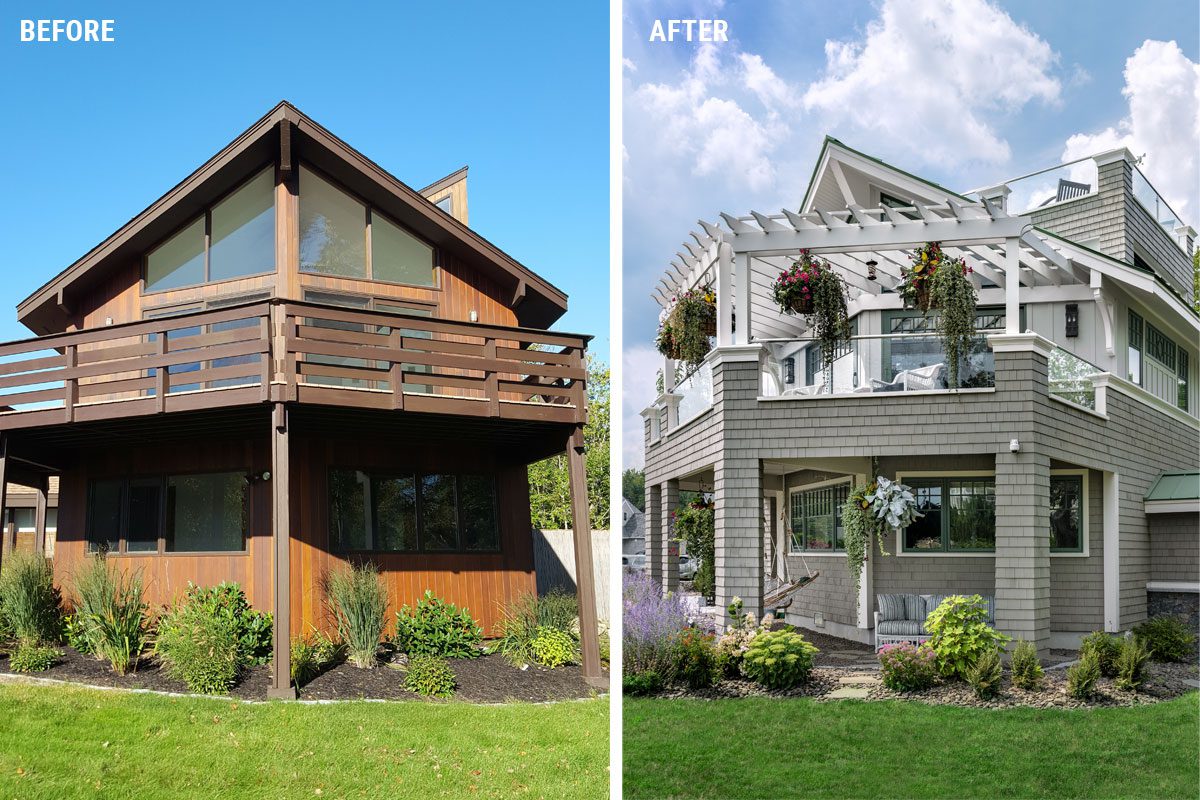 Coastal home before and after exterior 